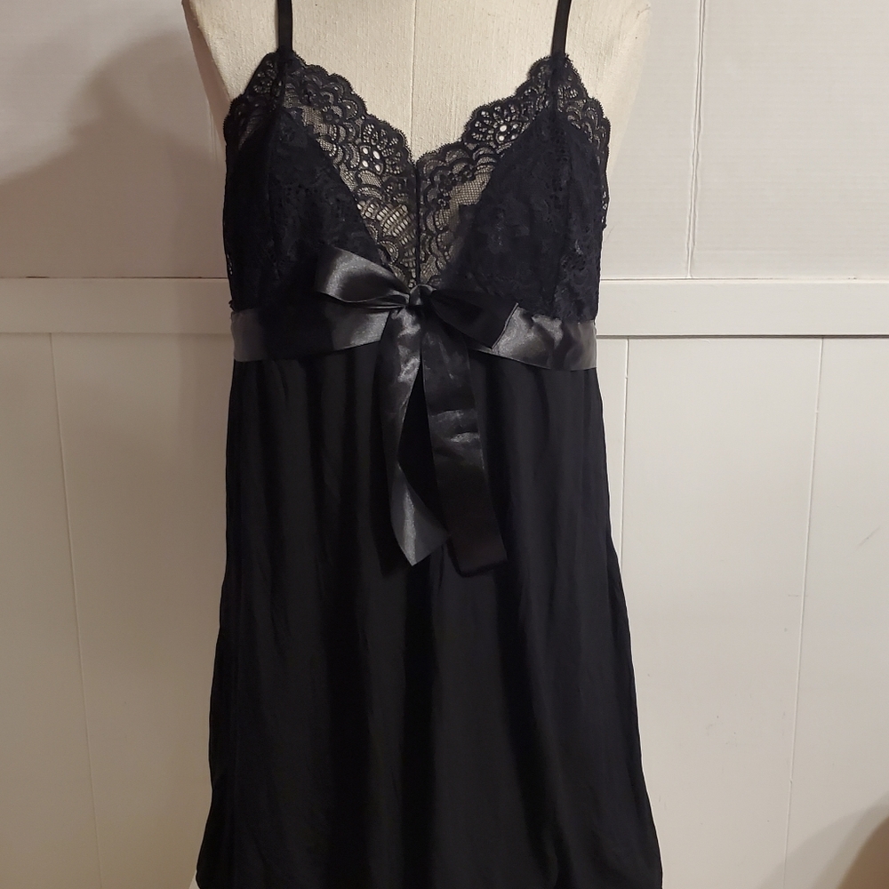 🦩Black Nighty with bow  XL
